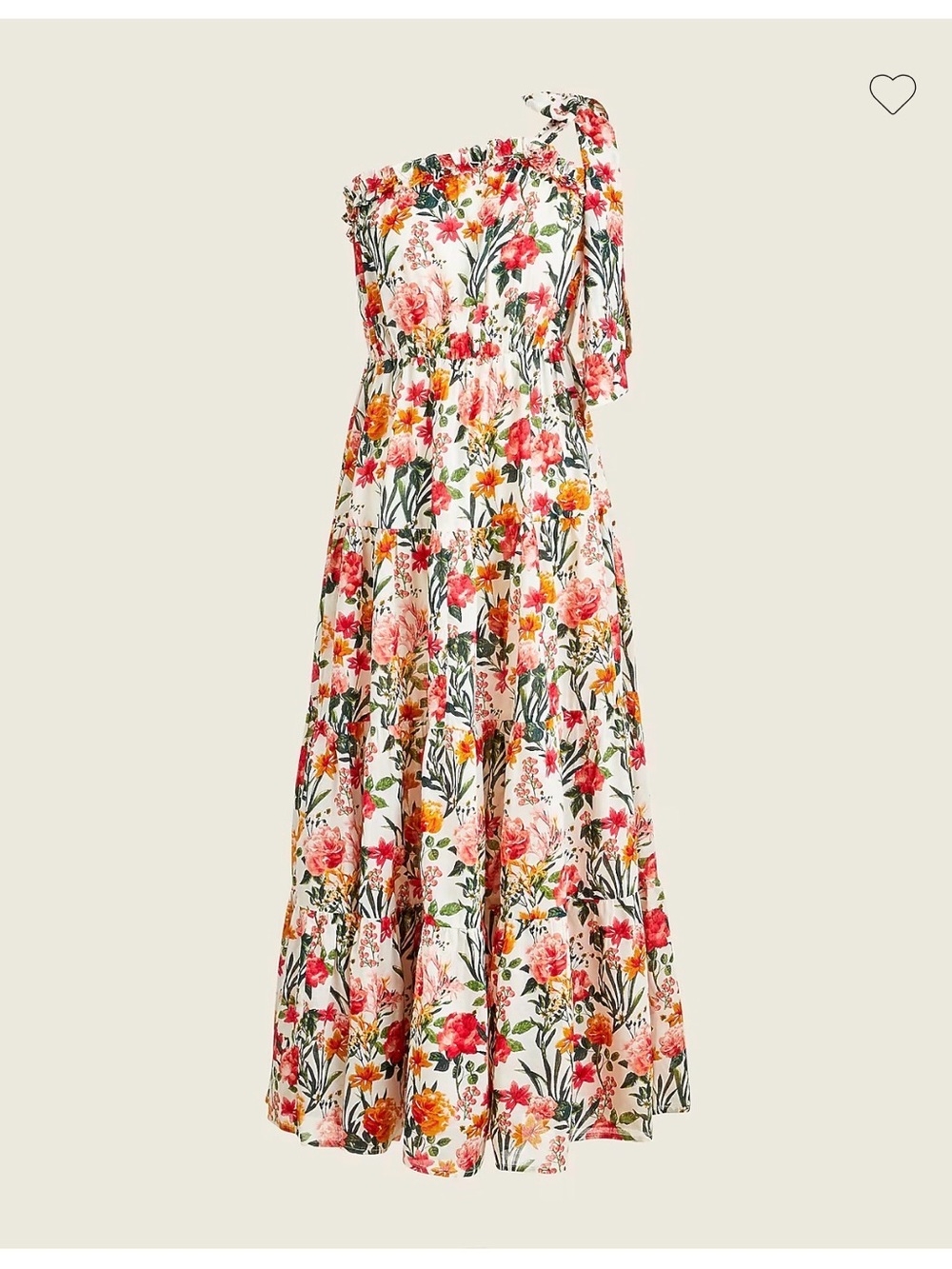 J. Crew White Maxi Skirt with Pink, Yellow & Green Floral Print